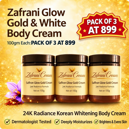 🥳Zafrani  Magic Glow Gold & White Body Cream Combo(Pack of 3 @899)🥳